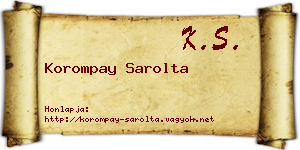 Korompay Sarolta névjegykártya